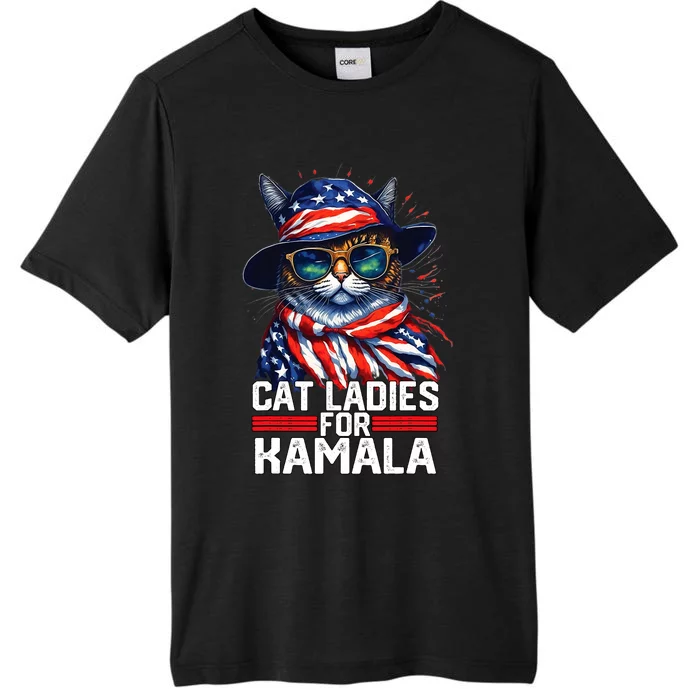 Cat Ladies For Kamala Harris Funny Cat ChromaSoft Performance T-Shirt