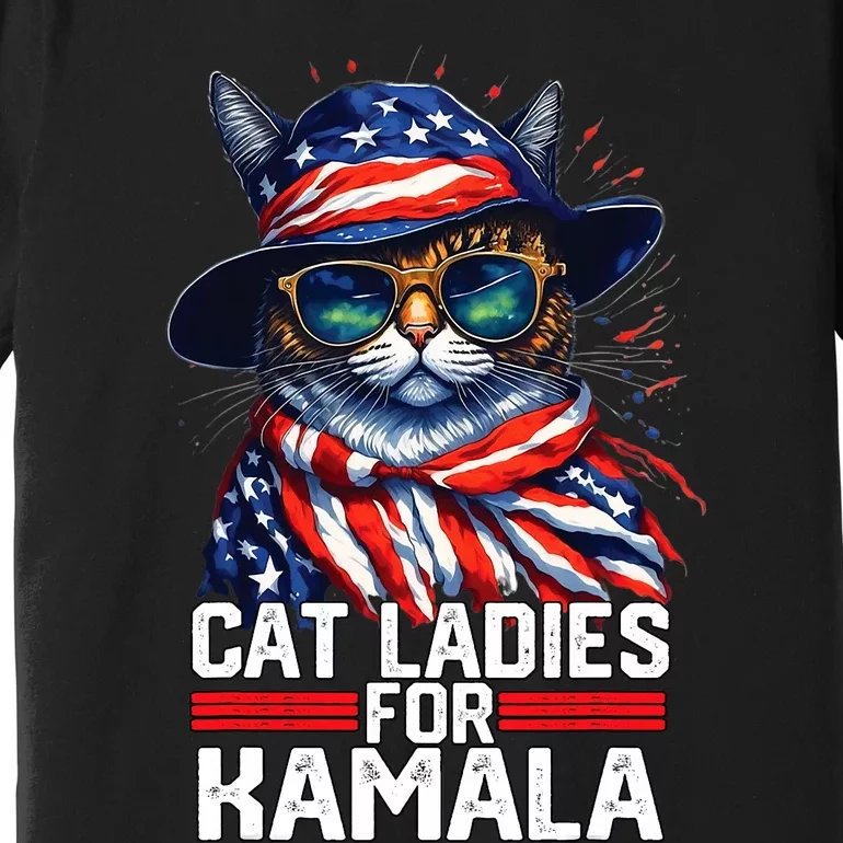 Cat Ladies For Kamala Harris Funny Cat Premium T-Shirt