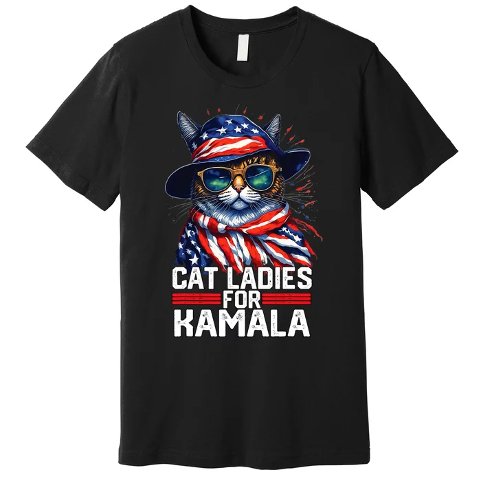 Cat Ladies For Kamala Harris Funny Cat Premium T-Shirt