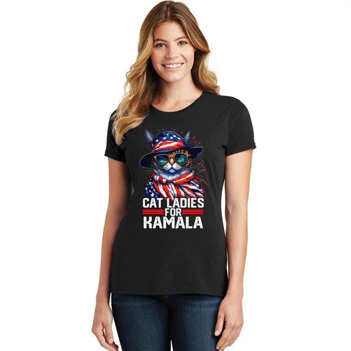 Cat Ladies For Kamala Harris Funny Cat Women's T-Shirt