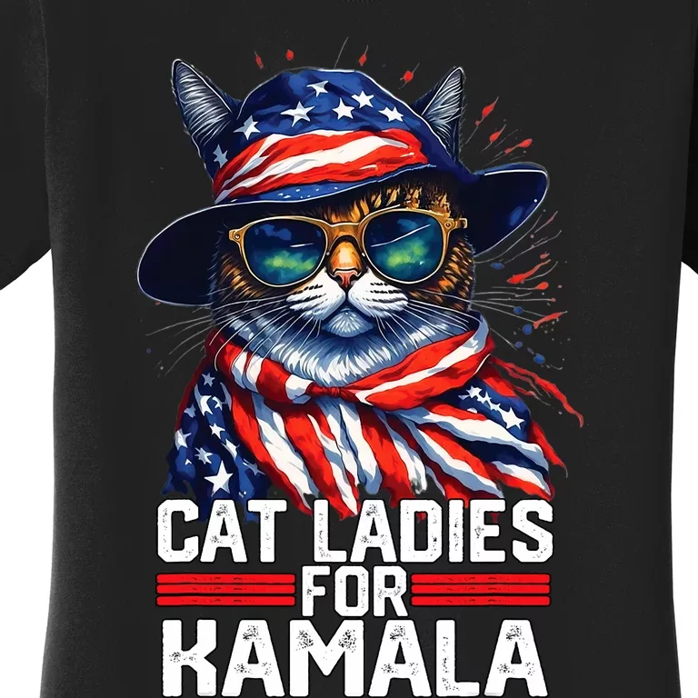 Cat Ladies For Kamala Harris Funny Cat Women's T-Shirt