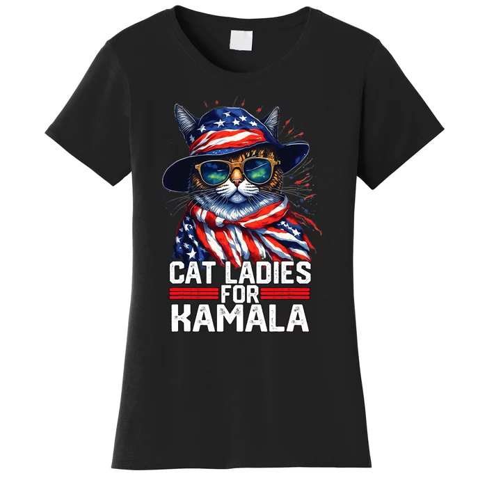 Cat Ladies For Kamala Harris Funny Cat Women's T-Shirt