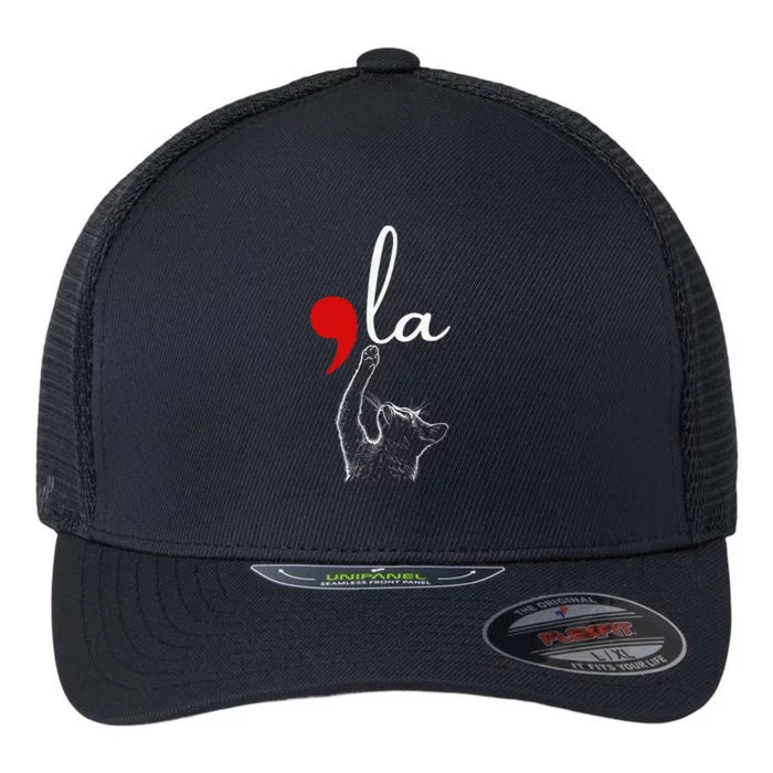 Cat Ladies For Kamala Funny Cat 2024 President Kamala Harris Gift Flexfit Unipanel Trucker Cap