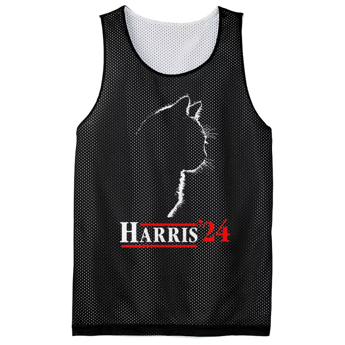 Cat Ladies For Kamala Funny Cat 2024 President Kamala Harris Mesh Reversible Basketball Jersey Tank