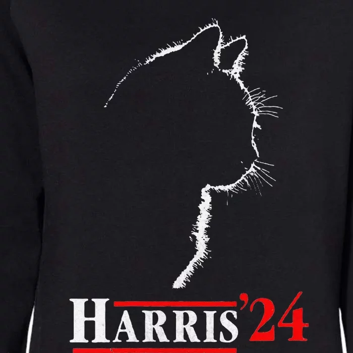 Cat Ladies For Kamala Funny Cat 2024 President Kamala Harris Womens California Wash Sweatshirt