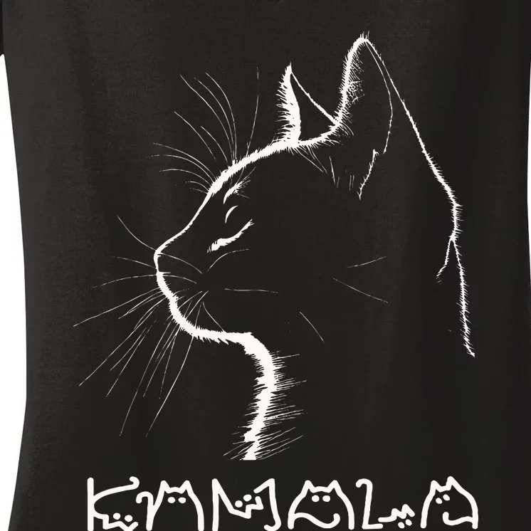 Cat Ladies For Kamala Funny Cat 2024 Women's V-Neck T-Shirt