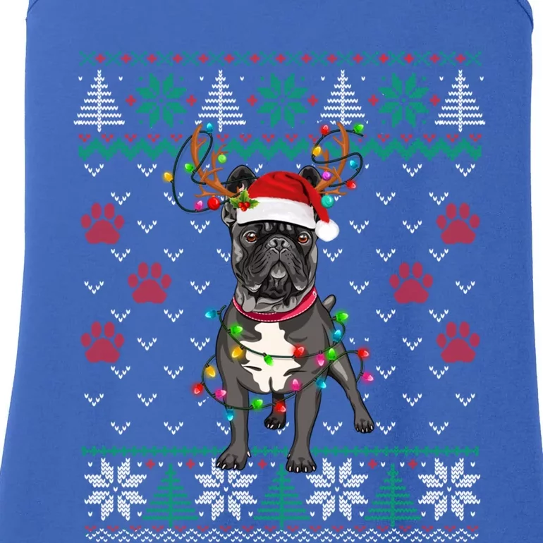 Christmas Lights French Bulldog Dog Lover Xmas Ugly Sweater Cool Gift Ladies Essential Tank