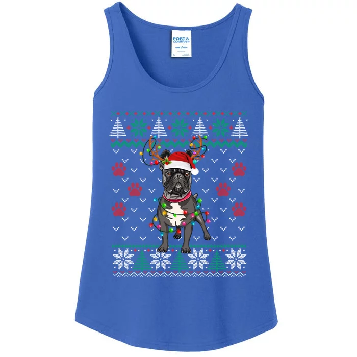 Christmas Lights French Bulldog Dog Lover Xmas Ugly Sweater Cool Gift Ladies Essential Tank