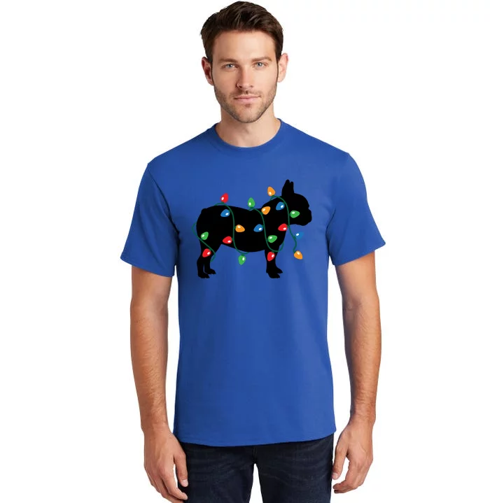 Christmas Lights French Bulldog Dog Lover Gift Tall T-Shirt