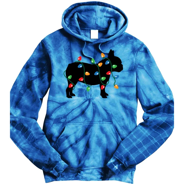 Christmas Lights French Bulldog Dog Lover Gift Tie Dye Hoodie