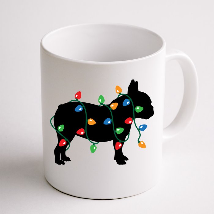 Christmas Lights French Bulldog Dog Lover Gift Front & Back Coffee Mug