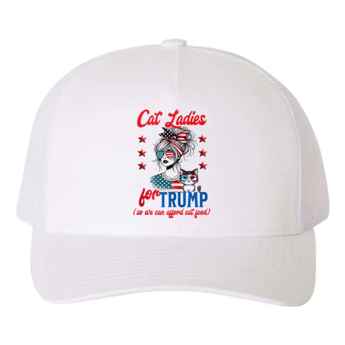 Cat Lady For Trump Funny Political Yupoong Adult 5-Panel Trucker Hat