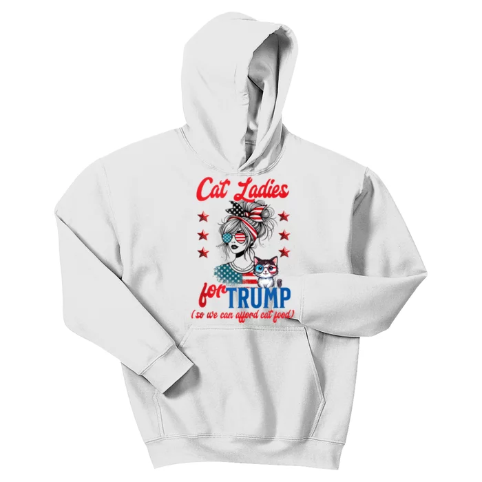 Cat Lady For Trump Funny Political Kids Hoodie