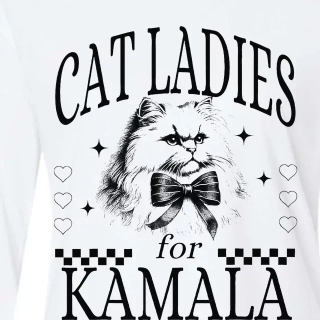 Cat Ladies For Kamala Womens Cotton Relaxed Long Sleeve T-Shirt