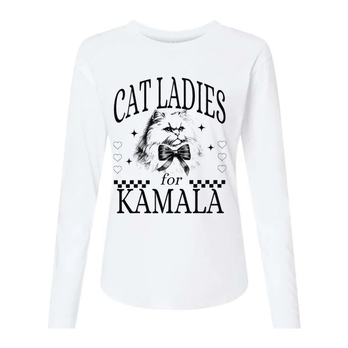 Cat Ladies For Kamala Womens Cotton Relaxed Long Sleeve T-Shirt