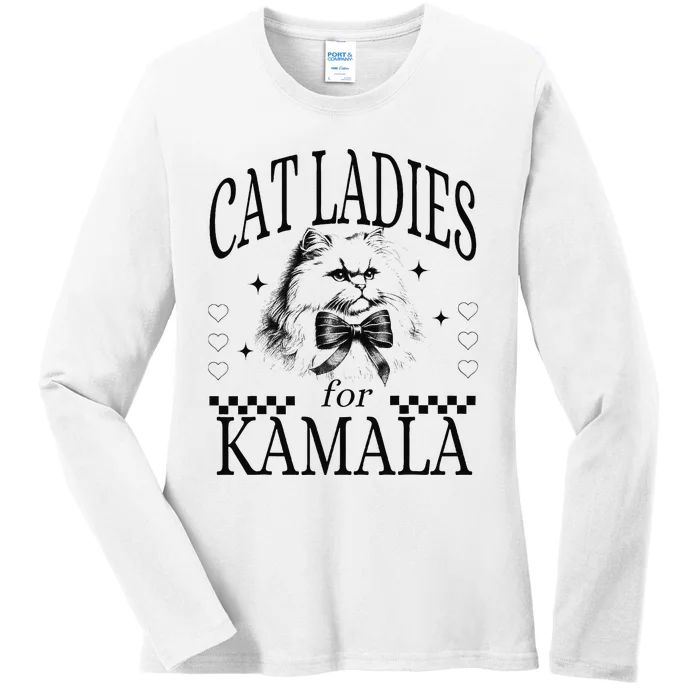 Cat Ladies For Kamala Ladies Long Sleeve Shirt