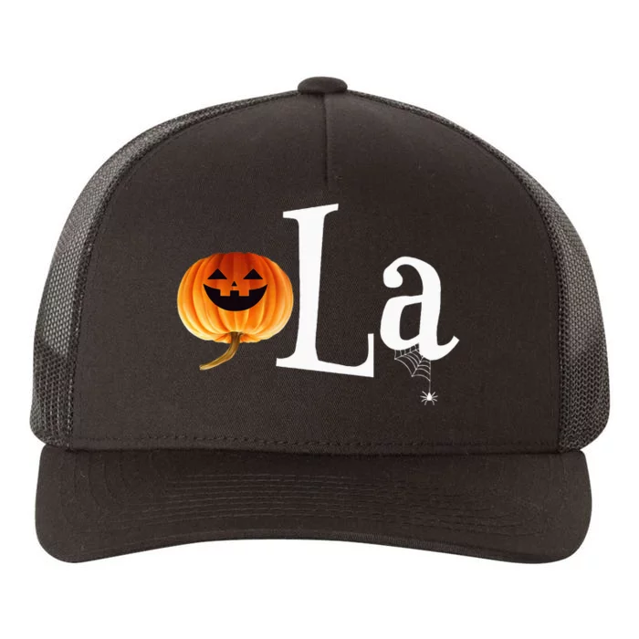 Comma La Funny Kamala Harris Halloween Pumpkin Yupoong Adult 5-Panel Trucker Hat