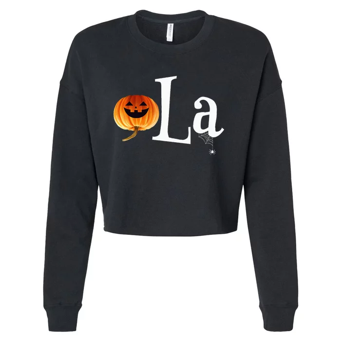 Comma La Funny Kamala Harris Halloween Pumpkin Cropped Pullover Crew