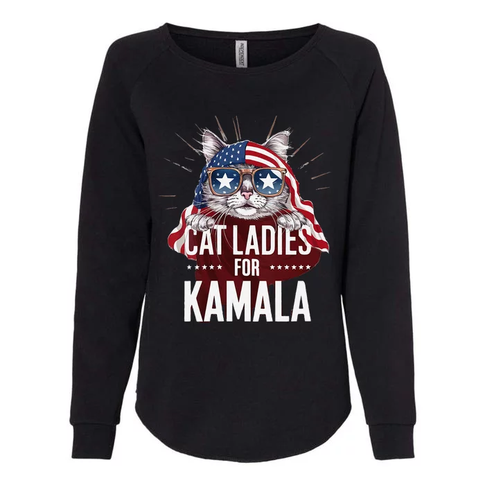 Cat Ladies For Kamala Patriot Design Womens California Wash Sweatshirt