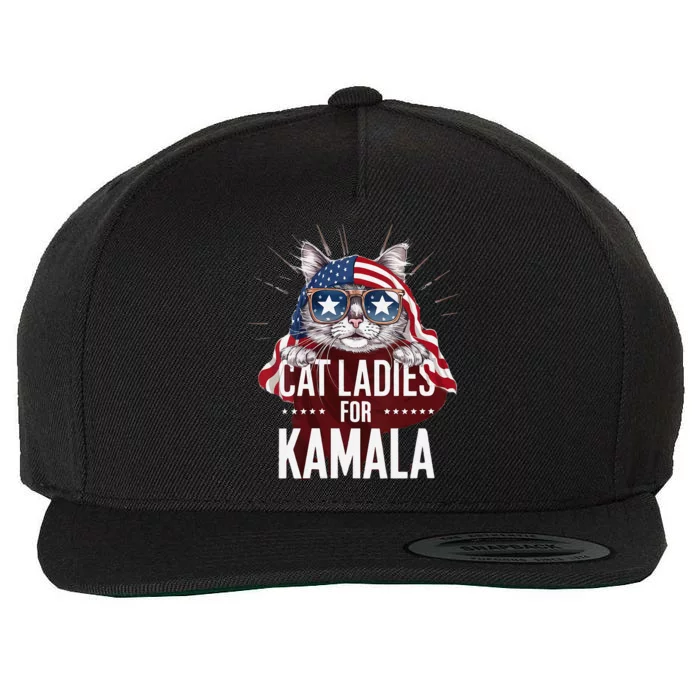 Cat Ladies For Kamala Patriot Design Wool Snapback Cap