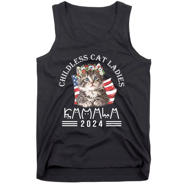 Cat Lady Fun Childless Cat Ladies 2024 Tank Top