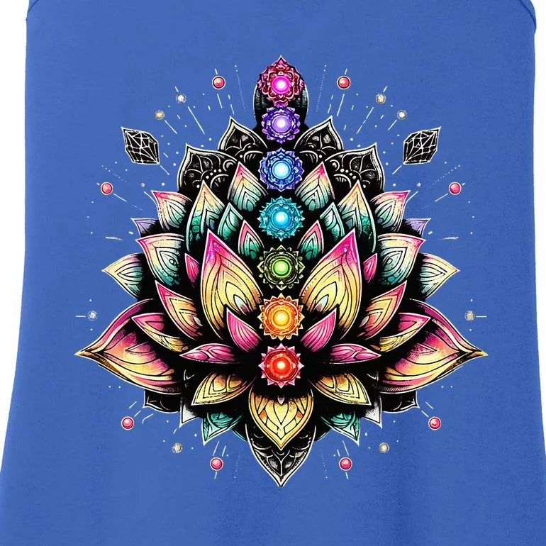 Chakra Lotus Flower Spiritual Yoga Lover Ladies Essential Tank