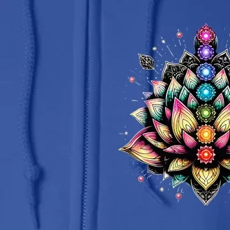 Chakra Lotus Flower Spiritual Yoga Lover Full Zip Hoodie