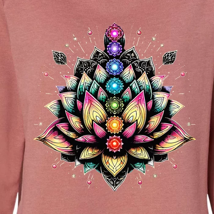 Chakra Lotus Flower Spiritual Yoga Lover Womens California Wash Sweatshirt