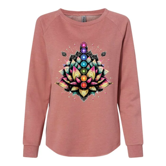 Chakra Lotus Flower Spiritual Yoga Lover Womens California Wash Sweatshirt