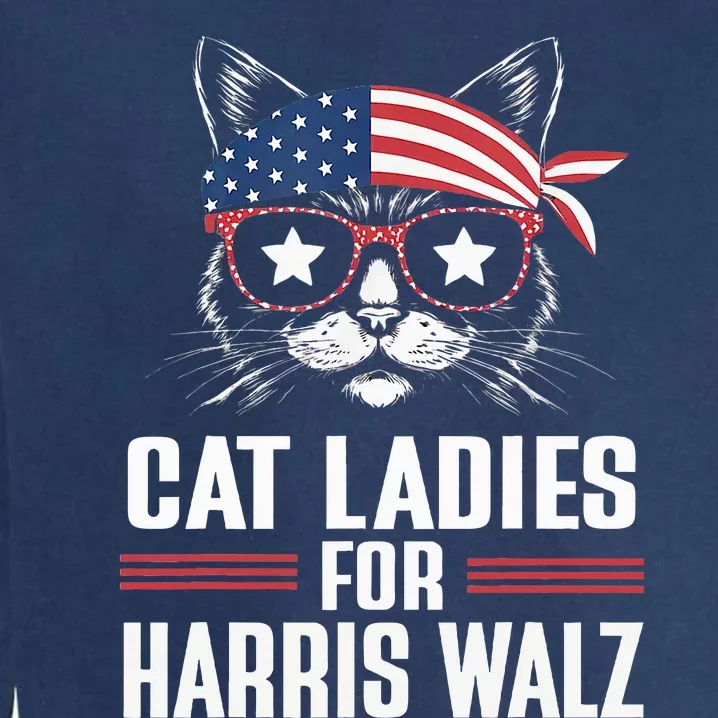 Cat Ladies For Harris Waltz Cat 2024 Garment-Dyed Sweatshirt