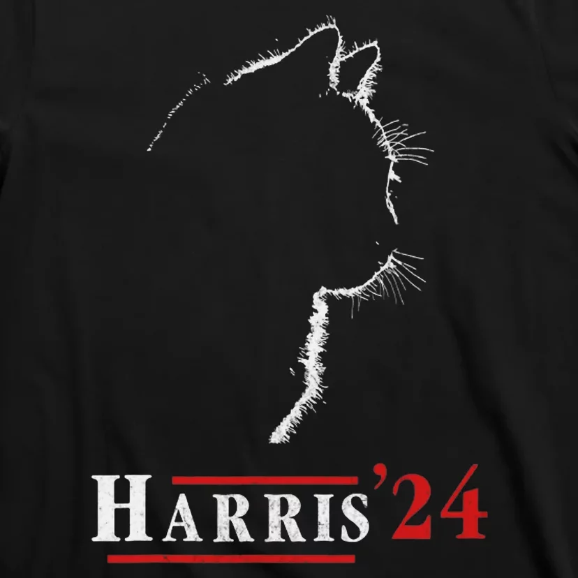 Cat Ladies For Kamala Funny Cat 2024 President Kamalaharris T-Shirt