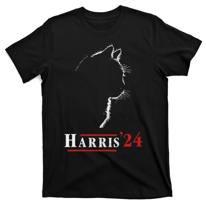 Cat Ladies For Kamala Funny Cat 2024 President Kamalaharris T-Shirt