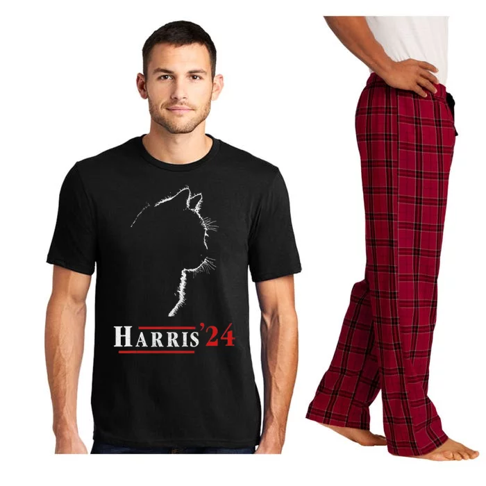 Cat Ladies For Kamala Funny Cat 2024 President Kamalaharris Pajama Set