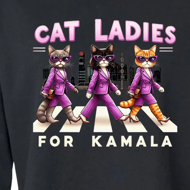 Cat Ladies For Kamala Cropped Pullover Crew