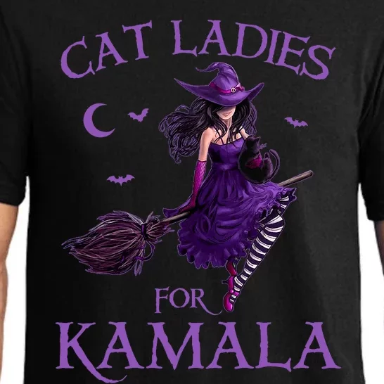 Cat Ladies For Kamala Harris 2024 Witches Harris Halloween Pajama Set