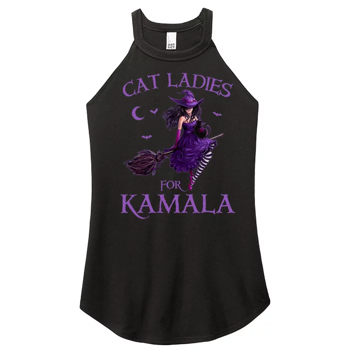 Cat Ladies For Kamala Harris 2024 Witches Harris Halloween Women’s Perfect Tri Rocker Tank