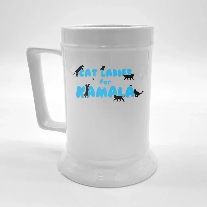 Cat Ladies For Kamala Childless Cat Ladies Front & Back Beer Stein