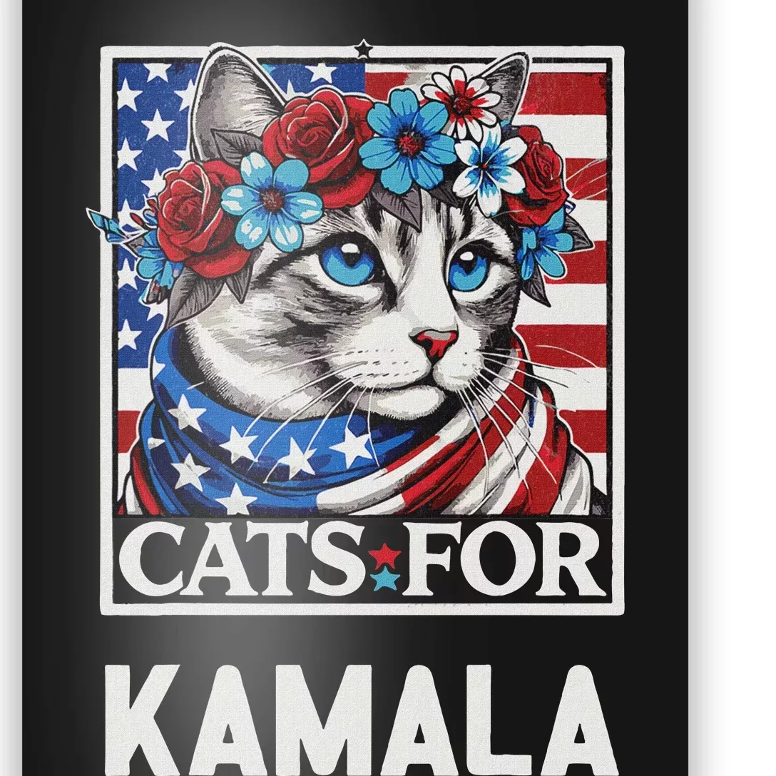 Cat Ladies For Kamala Funny Cat 2024 President Kamala Harris Poster