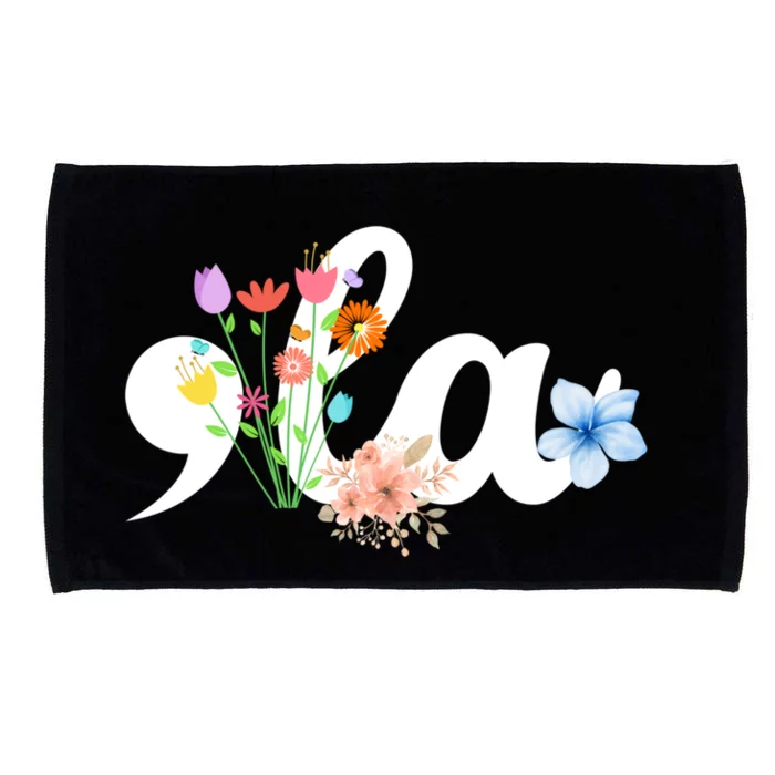 Comma La Floral Kamala Harris President 2024 Coma La Flowers Cool Gift Microfiber Hand Towel