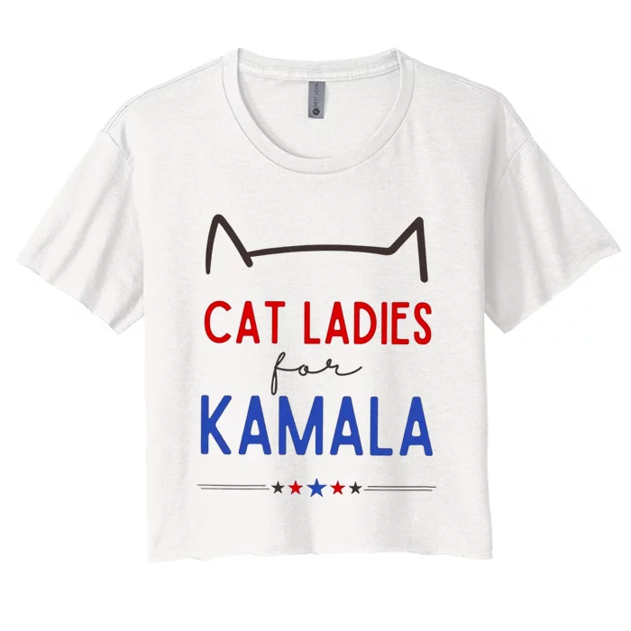 Cat Ladies For Kamala Cat Lady For Women Feminist Women's Crop Top Tee