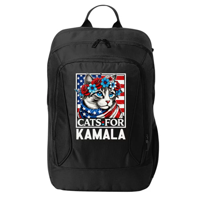 Cat Ladies For Kamala Funny Cat 2024 President Kamala Harris City Backpack