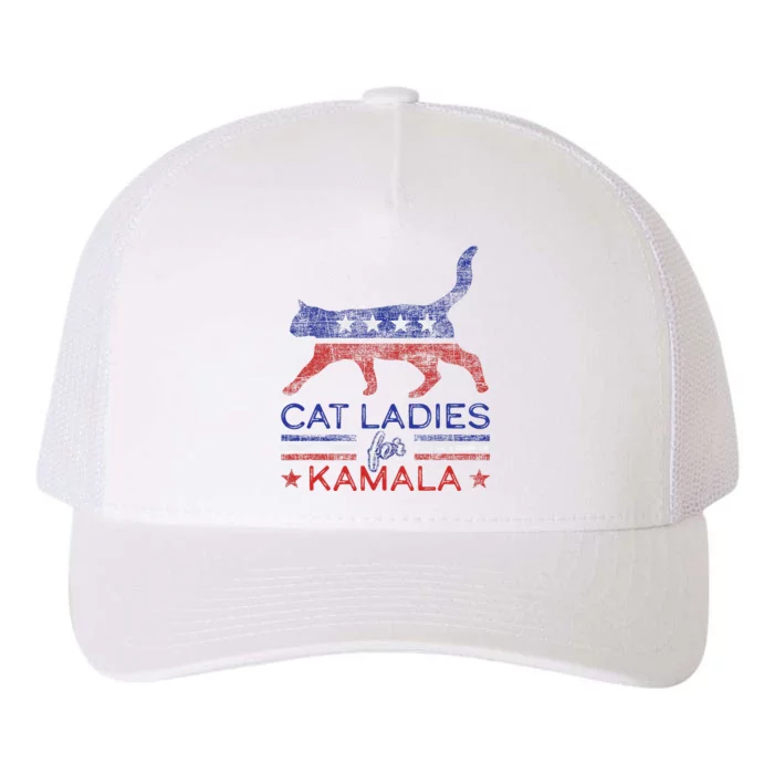 Cat Ladies For Kamala Funny Democrat Cat For Cat Lady Yupoong Adult 5-Panel Trucker Hat