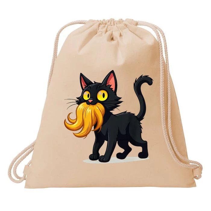 Cat Ladies For Kamala Harris Donald Trump 2024 Sarcastic Drawstring Bag