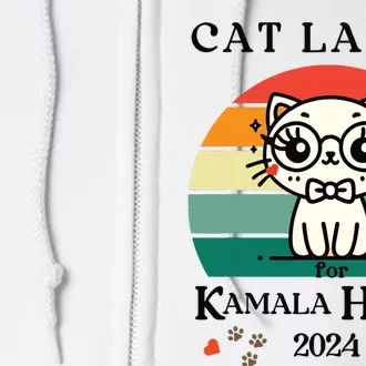 Cat Ladies For Kamala Harris Full Zip Hoodie