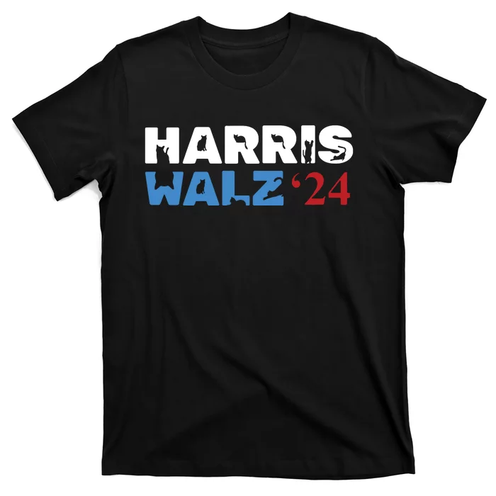 Cat Ladies For Kamala Harris Walz T-Shirt