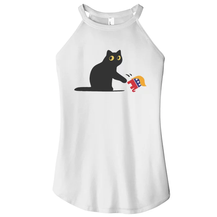 Cat Ladies For Kamala Harris Donald Trump 2024 Sarcastic Women’s Perfect Tri Rocker Tank