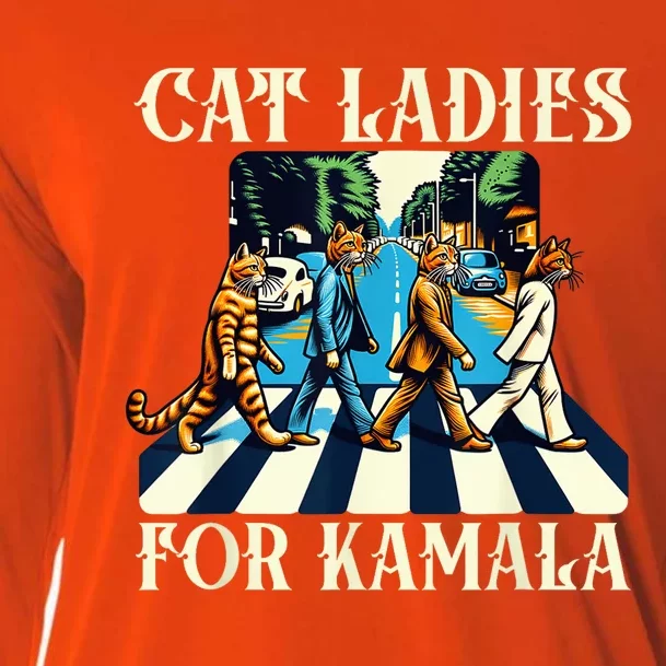 Cat Ladies For Kamala Childless Cat Ladies Not Going Street Cooling Performance Long Sleeve Crew