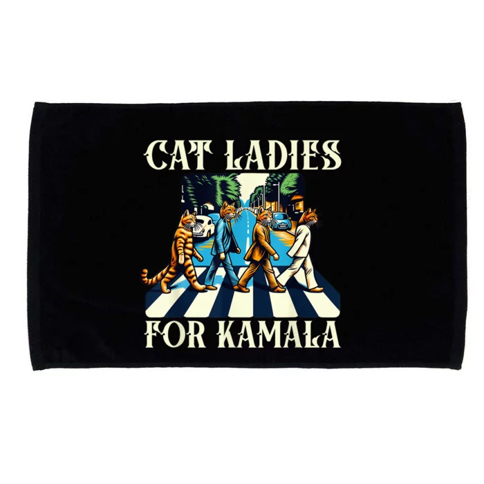 Cat Ladies For Kamala Childless Cat Ladies Not Going Street Microfiber Hand Towel