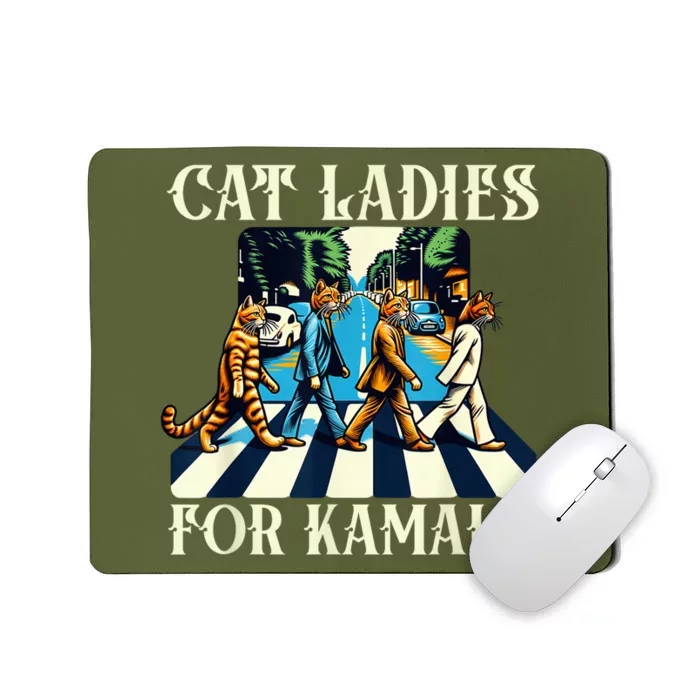 Cat Ladies For Kamala Childless Cat Ladies Not Going Street Mousepad