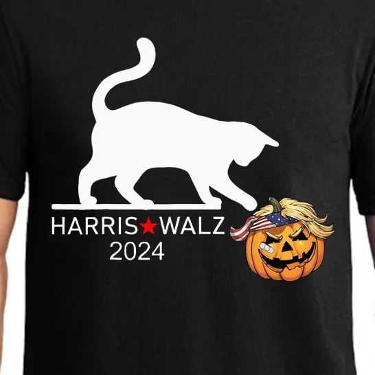 Cat Ladies For Kamala Harris Funny Trump Hair 2024 Pajama Set